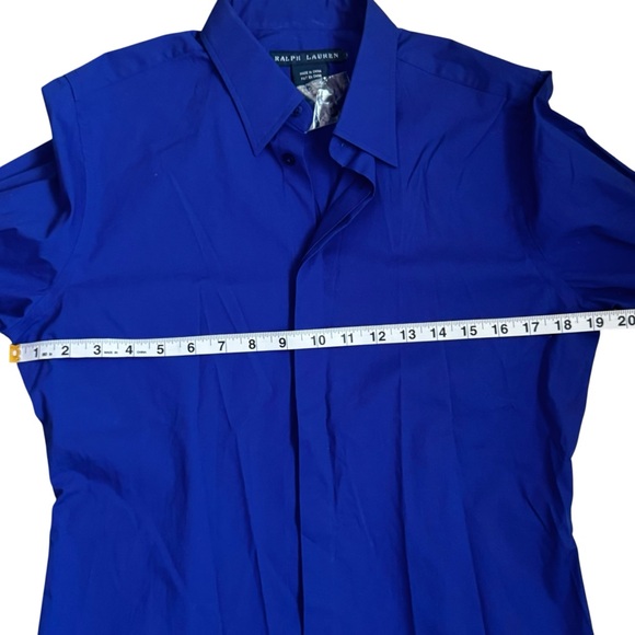 RALPH LAUREN Blue Label Stretch Button Down Shirt Cobalt Womens Medium - Picture 9 of 9